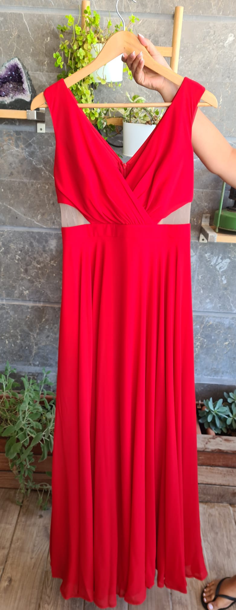תמונות נוספות של שמלת ערב שיפון אדומה